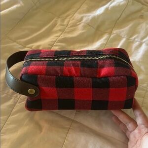 Plaid makeup bag